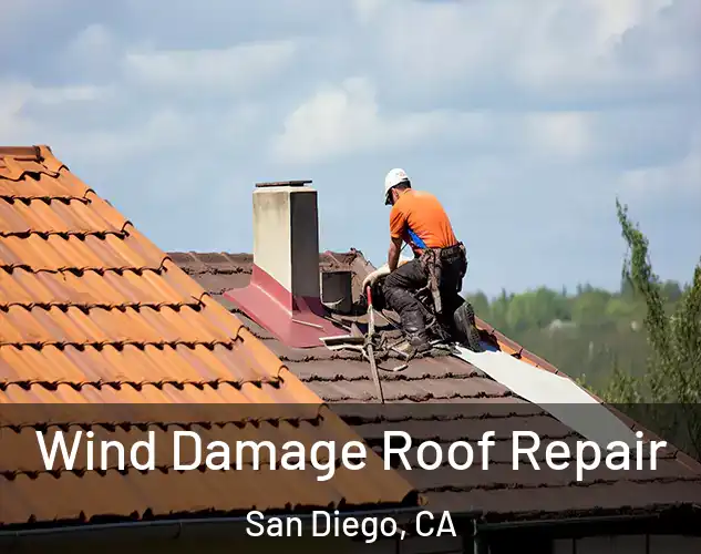  Wind Damage Roof Repair San Diego, CA